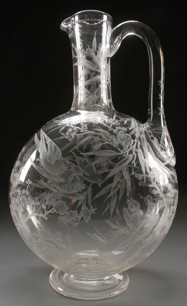 A LARGE AND IMPRESSIVE INTAGLIO CUT CRYSTAL EWER (1 of 1)