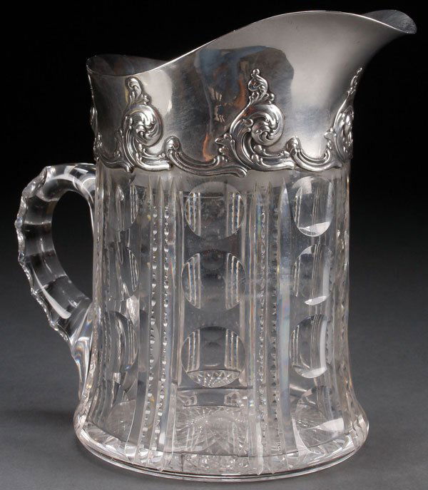 TIFFANY AND CO SILVER MOUNTED CUT GLASS PITCHER (1 of 2)
