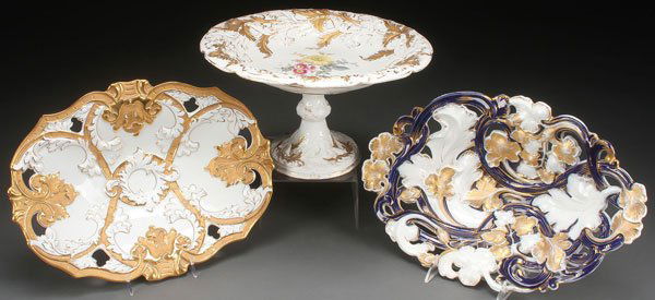 THREE MEISSEN GERMAN PORCELAIN VICTORIAN EMBOSSED (1 of 4)