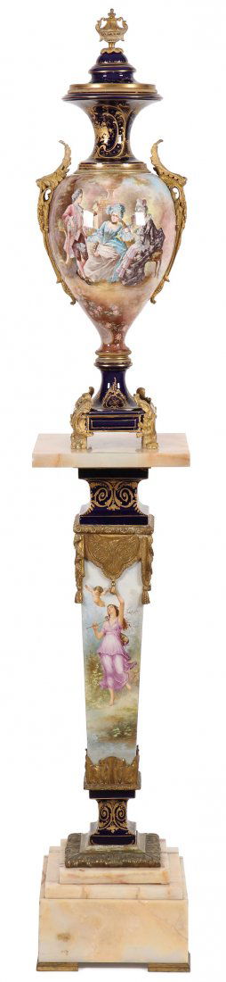 A LARGE ROYAL VIENNA STYLE HAND PAINTED PORCELAIN (1 of 7)