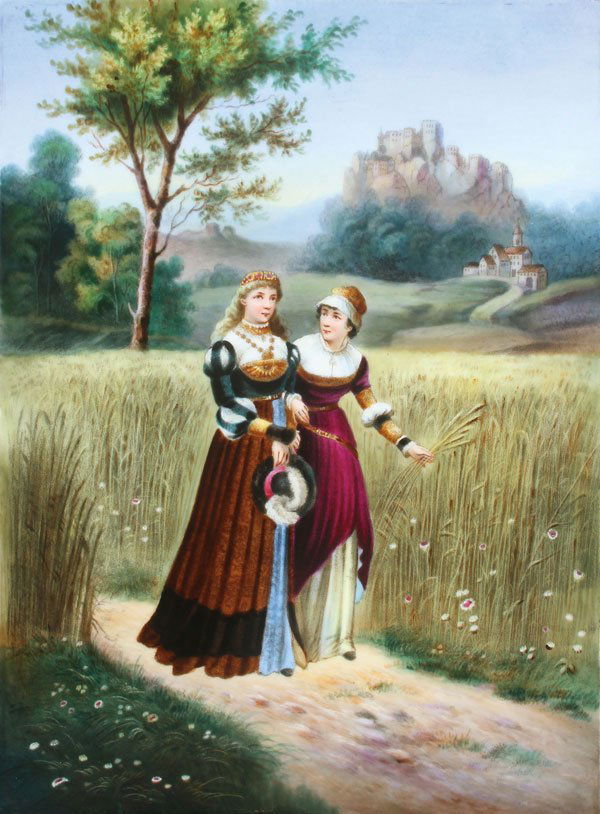 A GOOD KPM HAND PAINTED PORCELAIN PLAQUE (1 of 3)