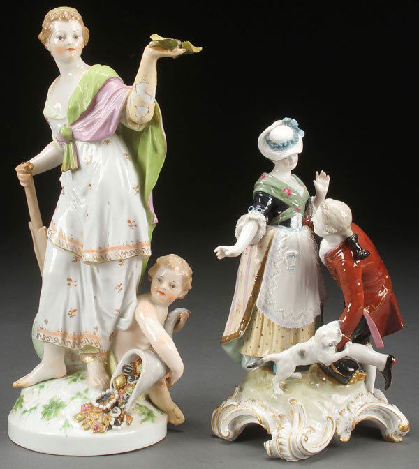 A PAIR OF KPM GERMAN PORCELAIN FIGURAL GROUPS (1 of 3)