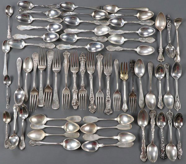 A 60 PIECE GROUP OF STERLING SILVER FLATWARE (1 of 1)