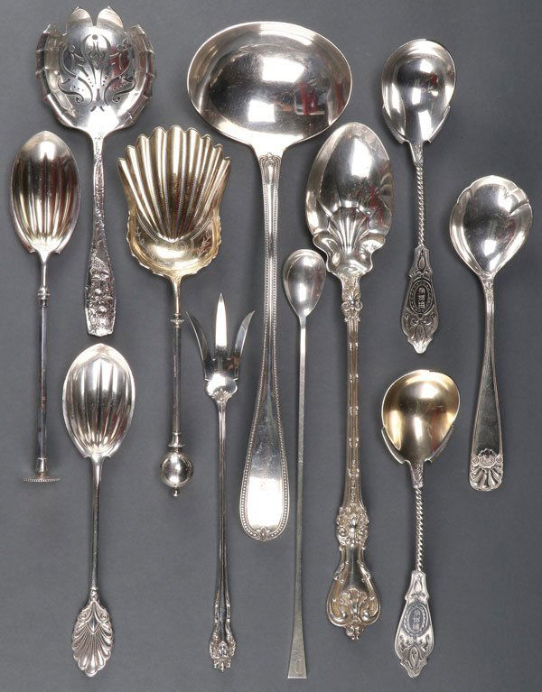ELEVEN VICTORIAN SILVER SERVING PIECES (1 of 1)