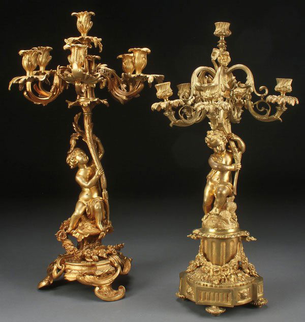 A PAIR OF ASSOCIATED LOUIS XVI STYLE GILT BRONZE (1 of 7)