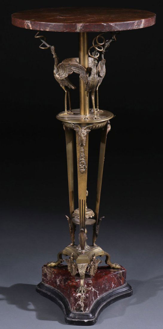 AN INTERESTING FRENCH EMPIRE BRONZE AND MARBLE CA (1 of 1)