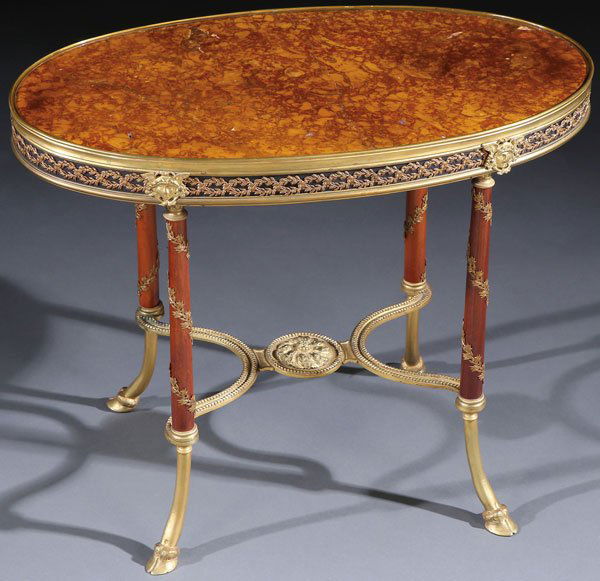 A VERY FINE FRENCH EMPIRE REVIVAL GILT BRONZE OVA (1 of 7)