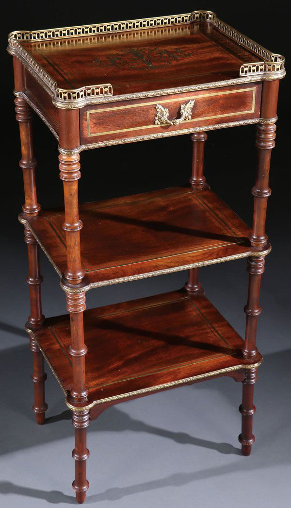 A GOOD FRENCH MAHOGANY & INLAID BRONZE STAND 19TH C. (1 of 1)