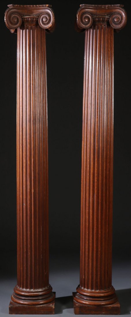 A FINE PAIR OF CARVED OAK “IONIC” ARCHITECTURAL C (1 of 1)