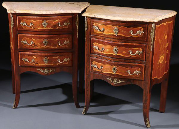 ITALIANATE MARQUETRY BRONZE & MARBLE COMMODES (1 of 1)