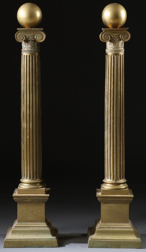 A PAIR OF MASSIVE FRENCH BRONZE FLUTED COLUMN FOR (1 of 5)