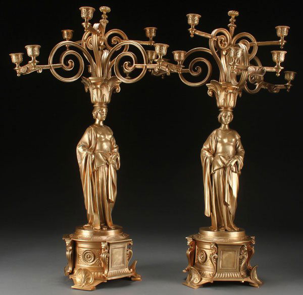 A PAIR OF LARGE AND IMPRESSIVE BRONZE RENAISSANCE (1 of 1)