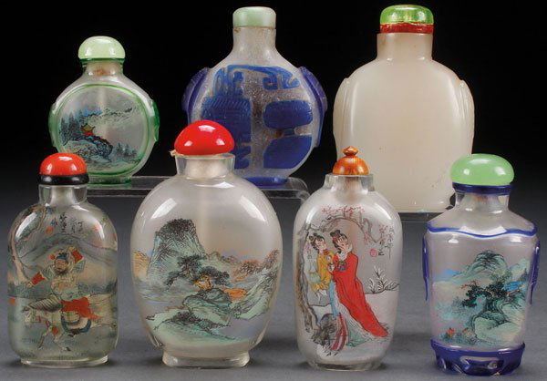 7 PIECE COLLECTION OF CHINESE SNUFF BOTTLES (1 of 9)