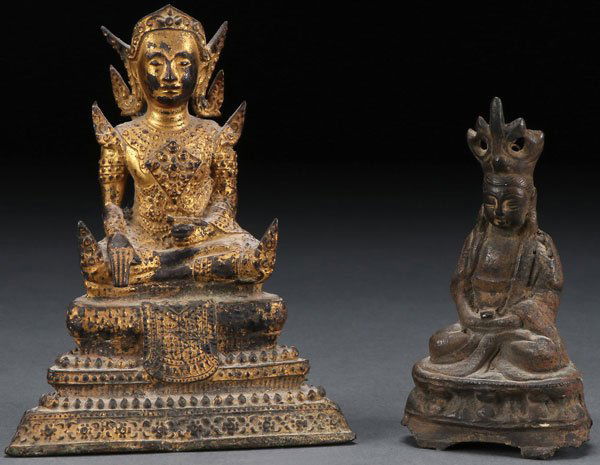 A PAIR OF SINO-TIBETAN BRONZE DEITIES, 19TH C (1 of 1)