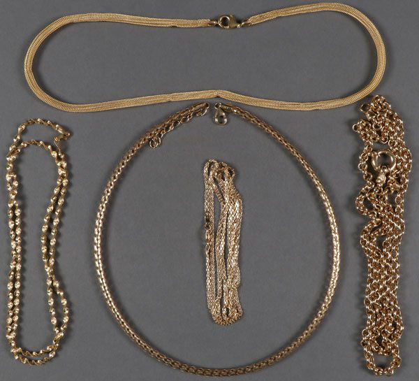 FIVE 14KT GOLD NECKLACES, CONTEMPORARY (1 of 1)