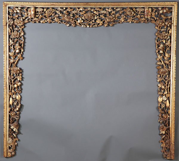CHINESE CARVED AND GILT WOOD SURROUND (1 of 1)