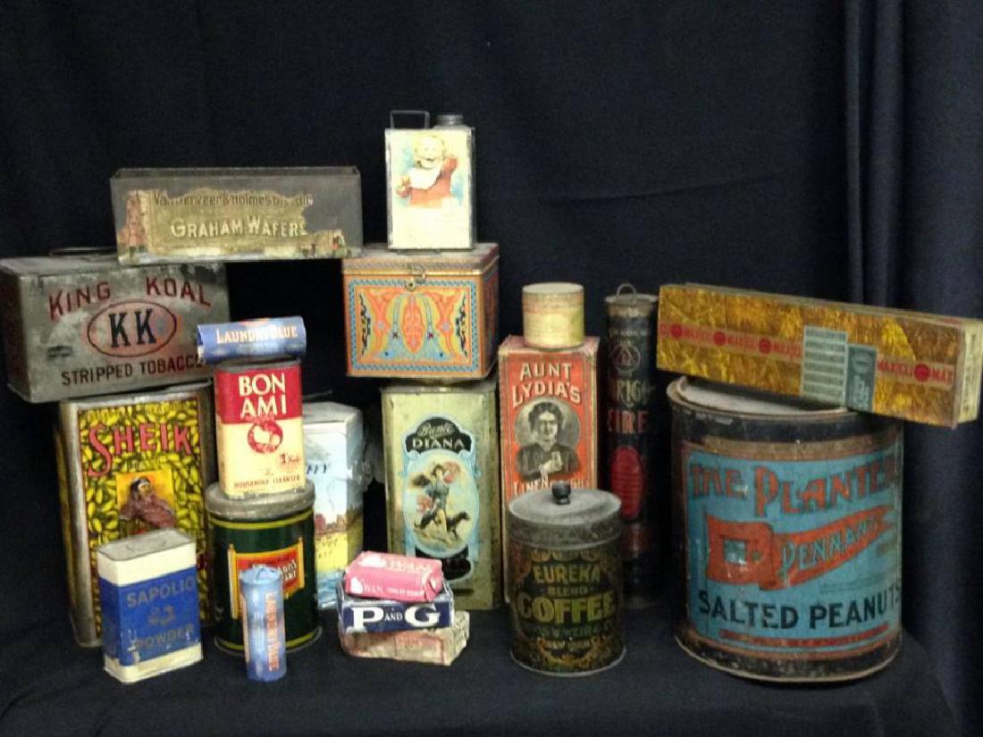 Large Lot Of Antique Tins And Boxes (1 of 2)
