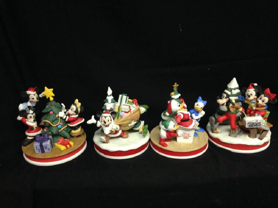 Lot Of 4 Disney Christmas Limited Edition Figures: Lot Of 4 Disney Christmas Limited Edition Figures 1984,1985,1988,1989 Approx 6.5 Inches Tall Est Value $80-100