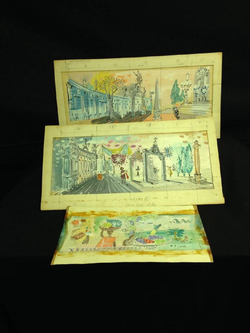 Lot Of 3 Charles Cobelle Mural Studies: Lot Of 3 Charles Cobelle Mural Studies Est Value $100-200