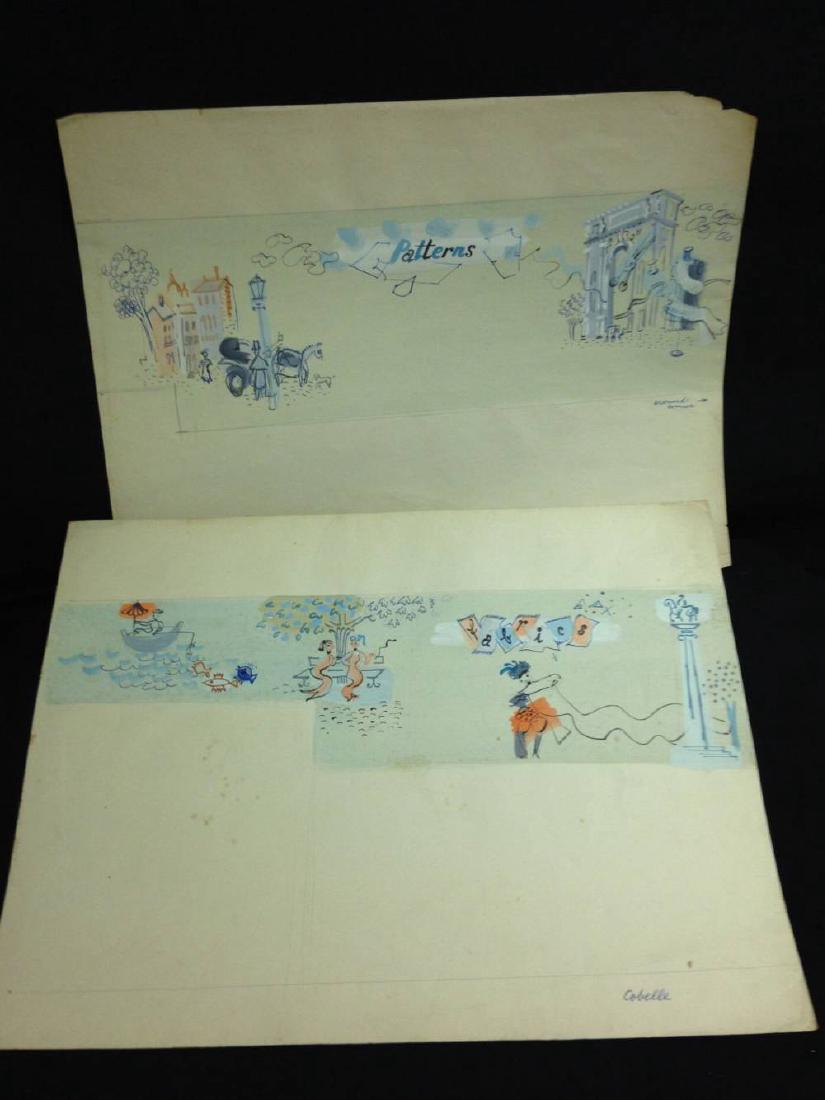 Lot Of 2 Charles Cobelle Mural Studies Approx 18x 24: Lot Of 2 Charles Cobelle Mural Studies Approx 18x 24 Est Value $100-200