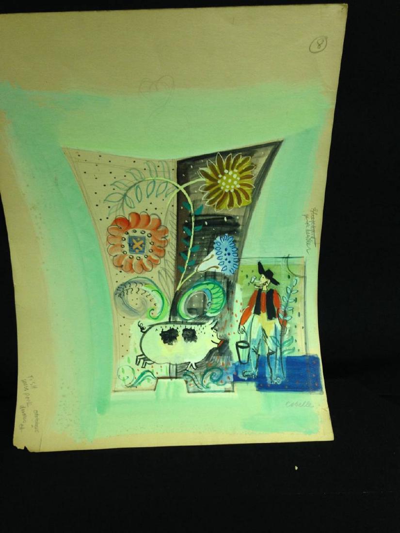 Charles Cobelle Mural Study Approx 18x24 Pig (1 of 4)