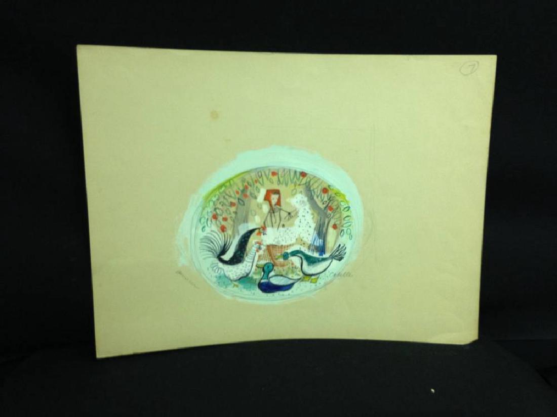 Charles Cobelle Mural Study Approx 18x24 Geese: Charles Cobelle Mural Study Approx 18x24 Geese Est Value $100-200