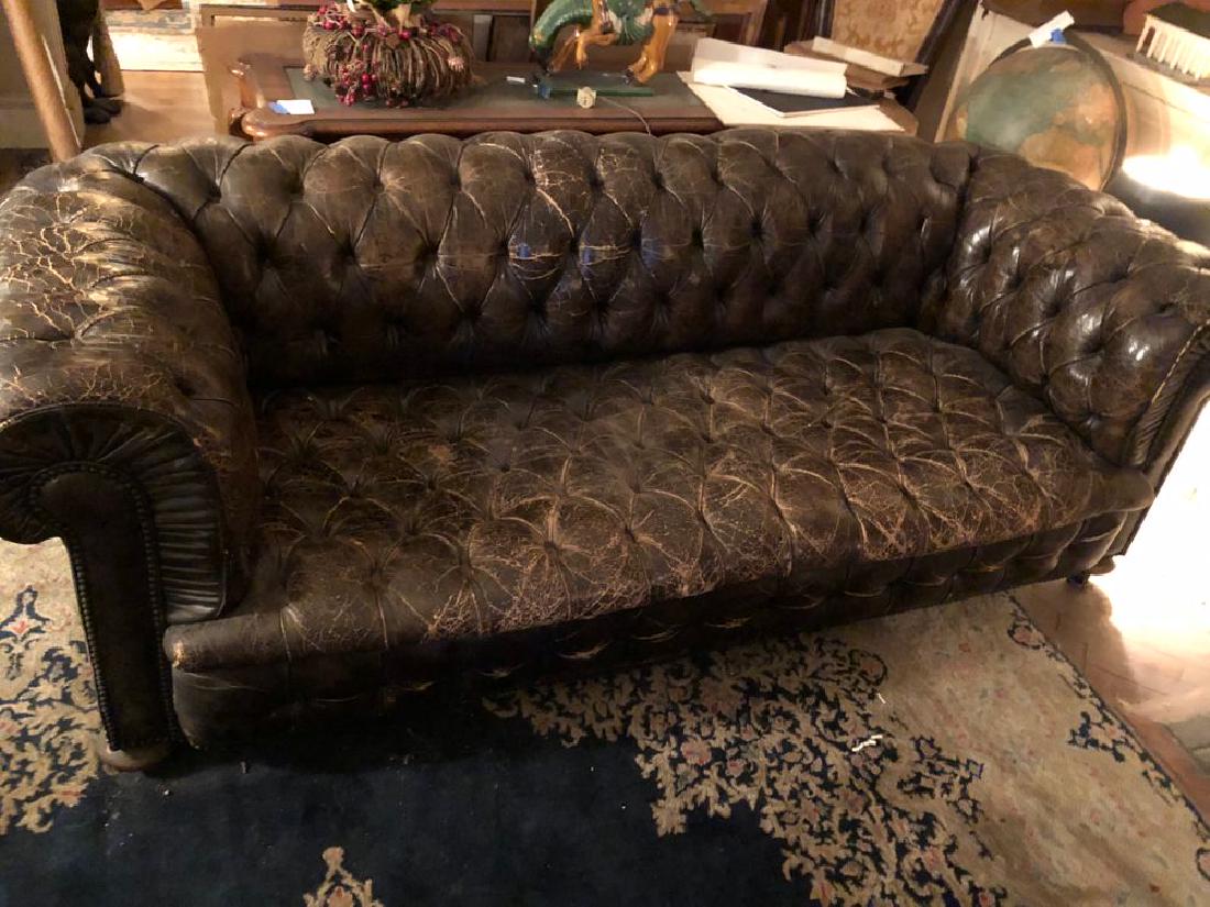 Chesterfield Couch 76L x 37D x 27H: Chesterfield Couch 76L x 37D x 27H est value $200-800