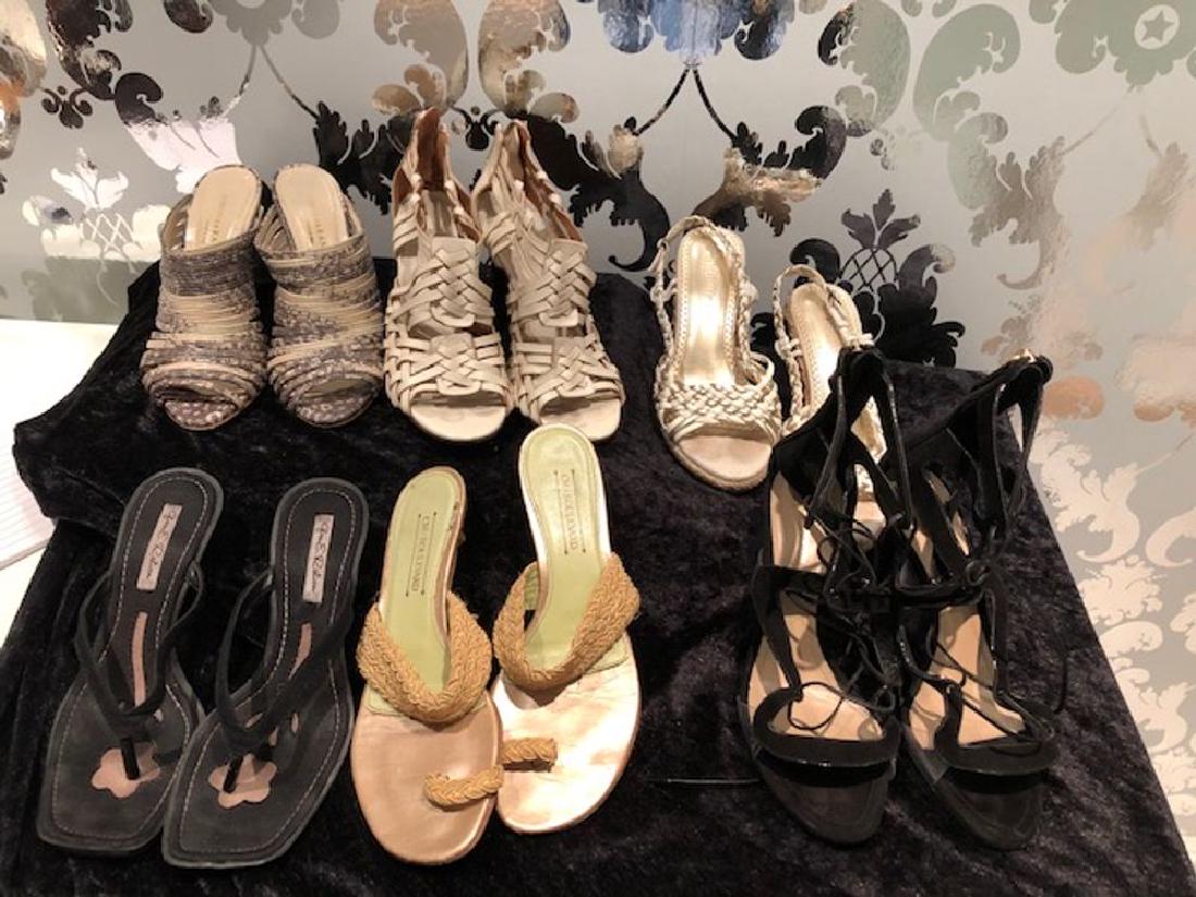 Lot of 6 Pairs of Designer Sandals including various: Lot of 6 Pairs of Designer Sandals including various brands and styles PICK UP IN NEW HAVEN, CT est value $40-100