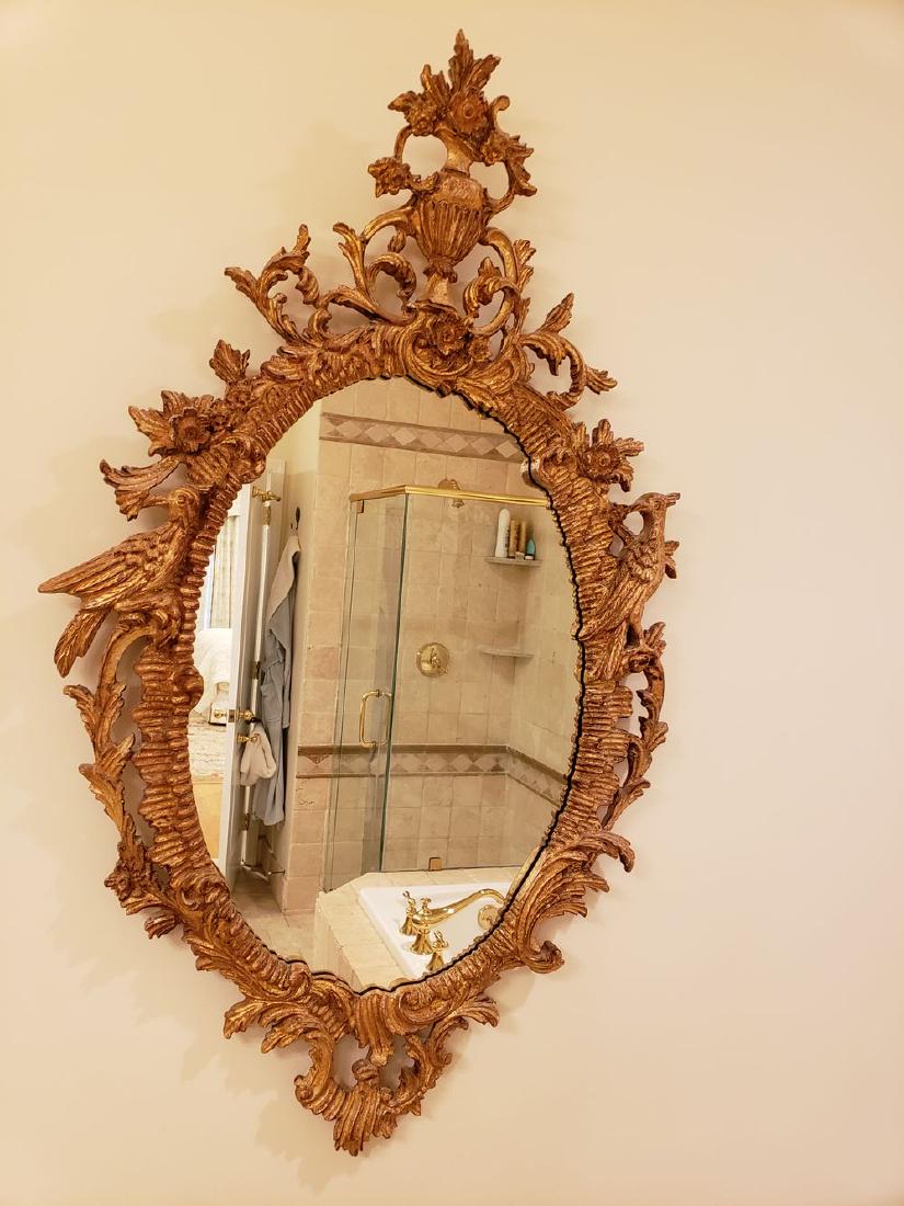 Carved gilded Oval Mirror w/Bird 47L x 27W PICK UP IN: Carved gilded Oval Mirror w/Bird 47L x 27W PICK UP IN PECONIC/RIVERHEAD est value $50-100