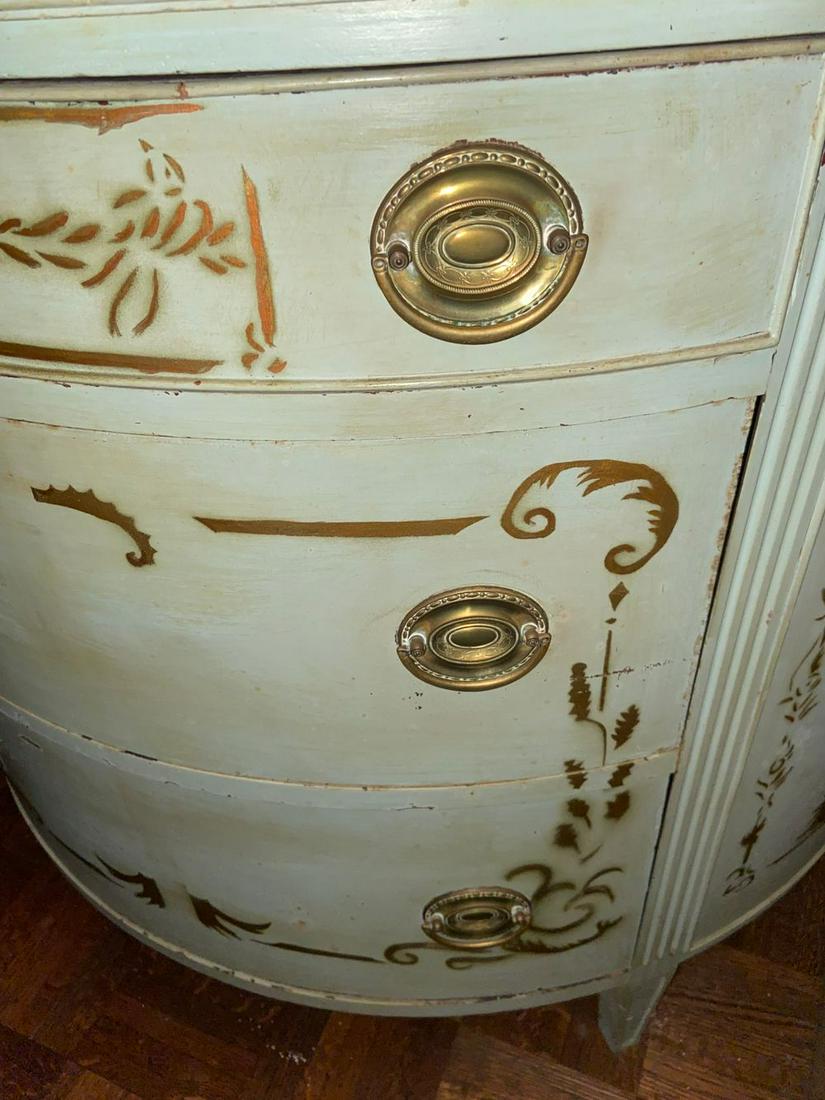 Pair of Painted 3 drawer Chippendale Demi Lune chests (1 of 4)