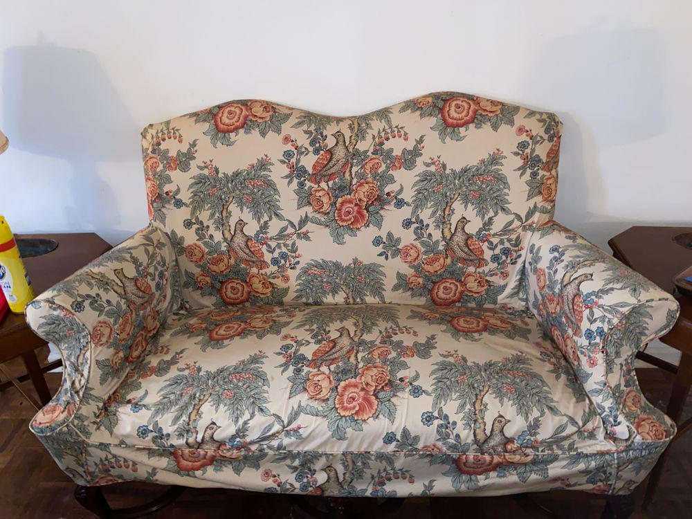 Queen Anne style Floral Settee PICK UP IN LOCUST VALLEY (1 of 4)