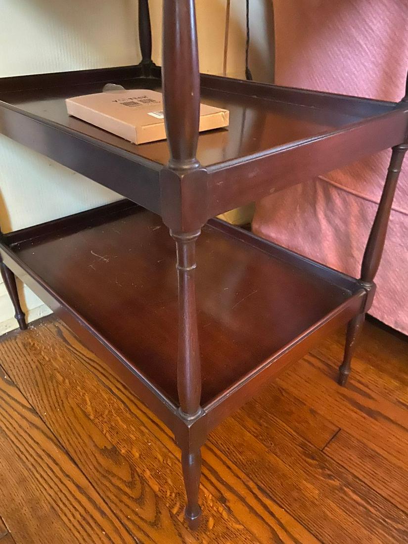Pair of wood end tables with shelf 20 IN L X 13 IN W X (1 of 4)