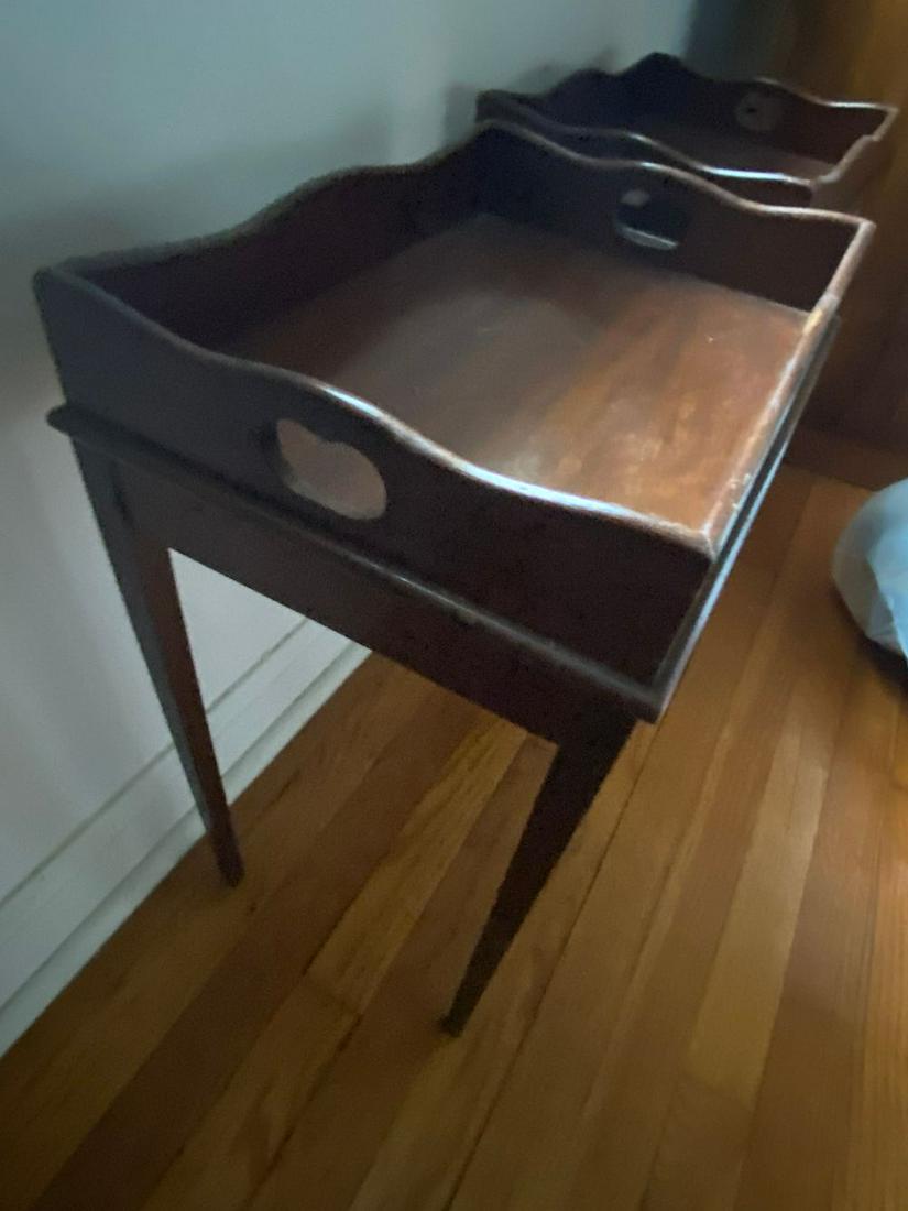 Pair of 2 tray top tables 13 IN L X 9 IN W X 18 IN H (1 of 4)