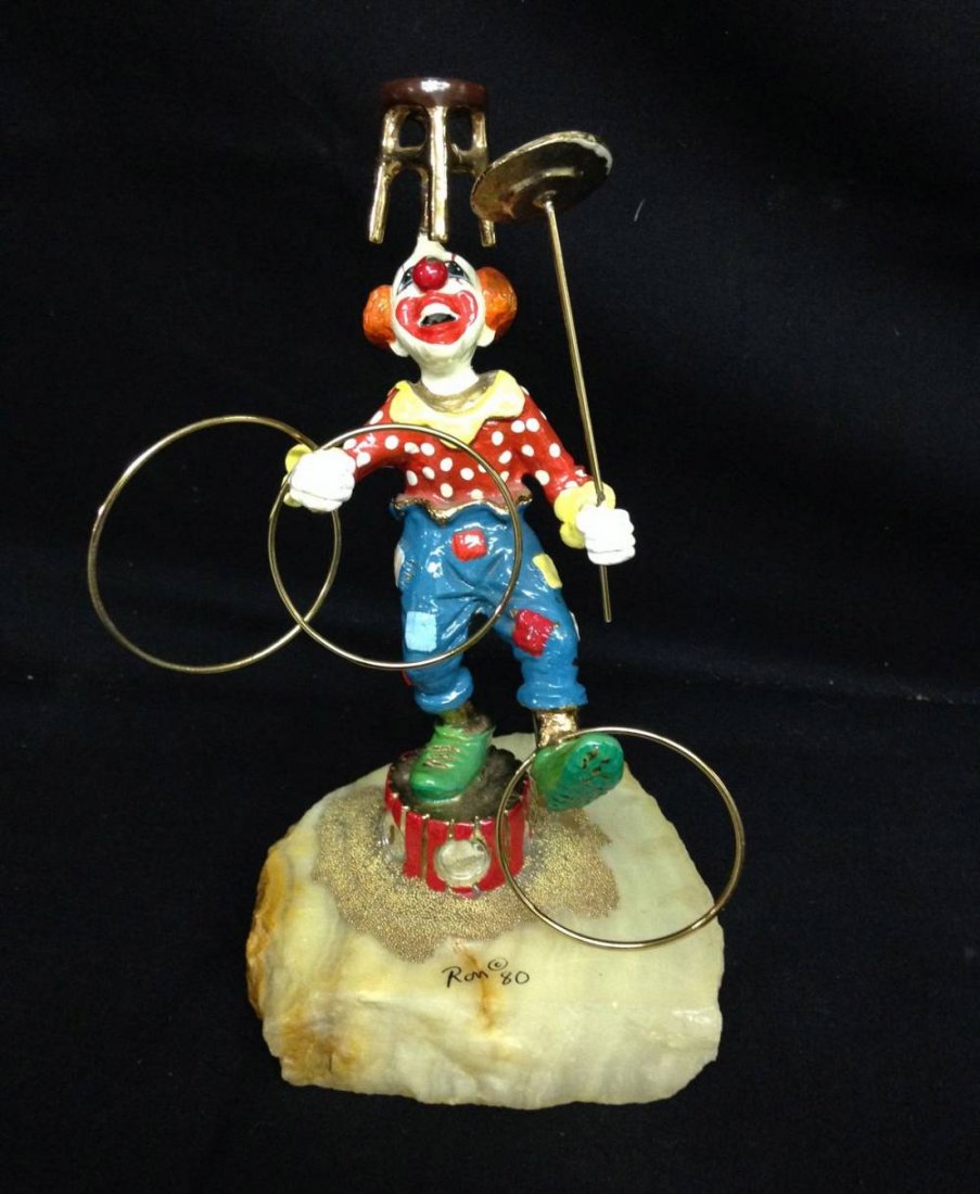 Ron Lee Signed Bronze Clown Approx 9.5 Inches Tall (1 of 1)