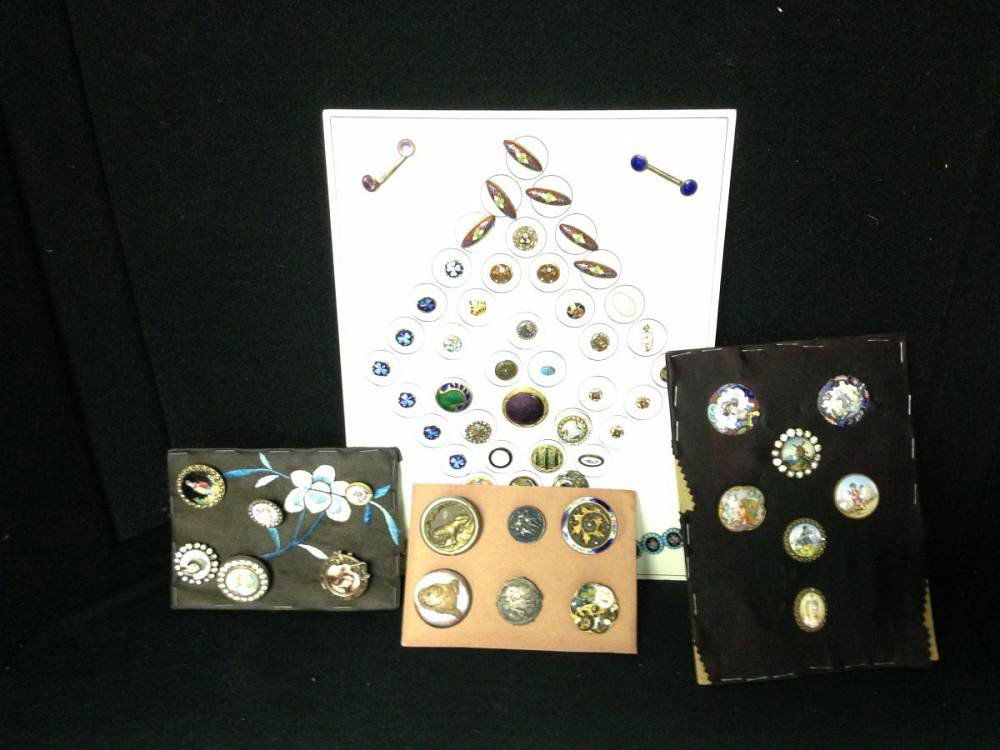 Large Lot Of Enamel Buttons (1 of 4)