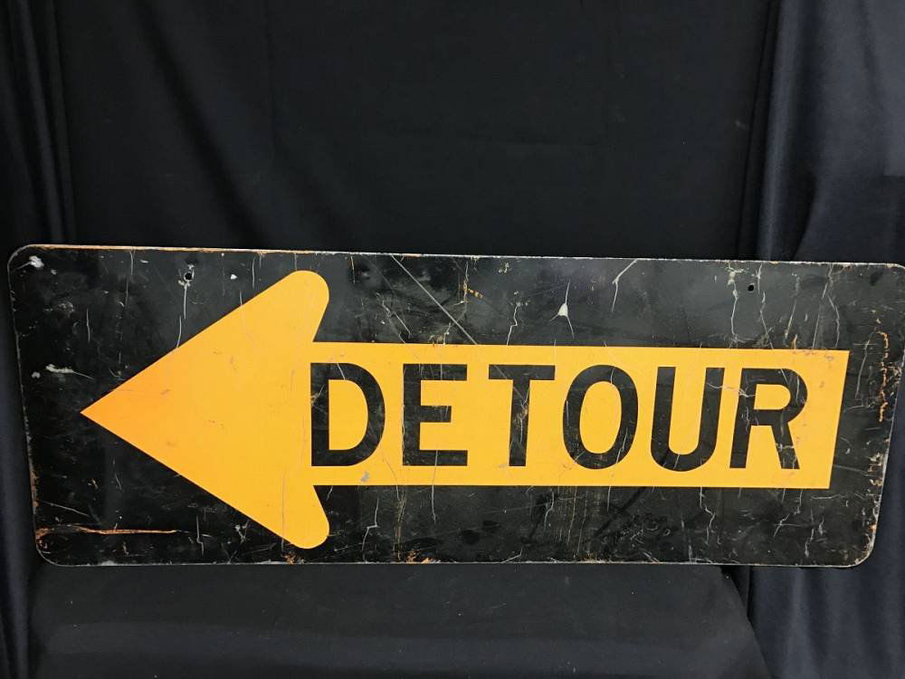 Metal Sign Detour Approx 48X18 (1 of 1)