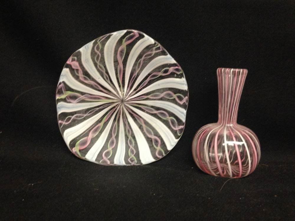 Murano Glass Small Vase Under Plate (1 of 4)