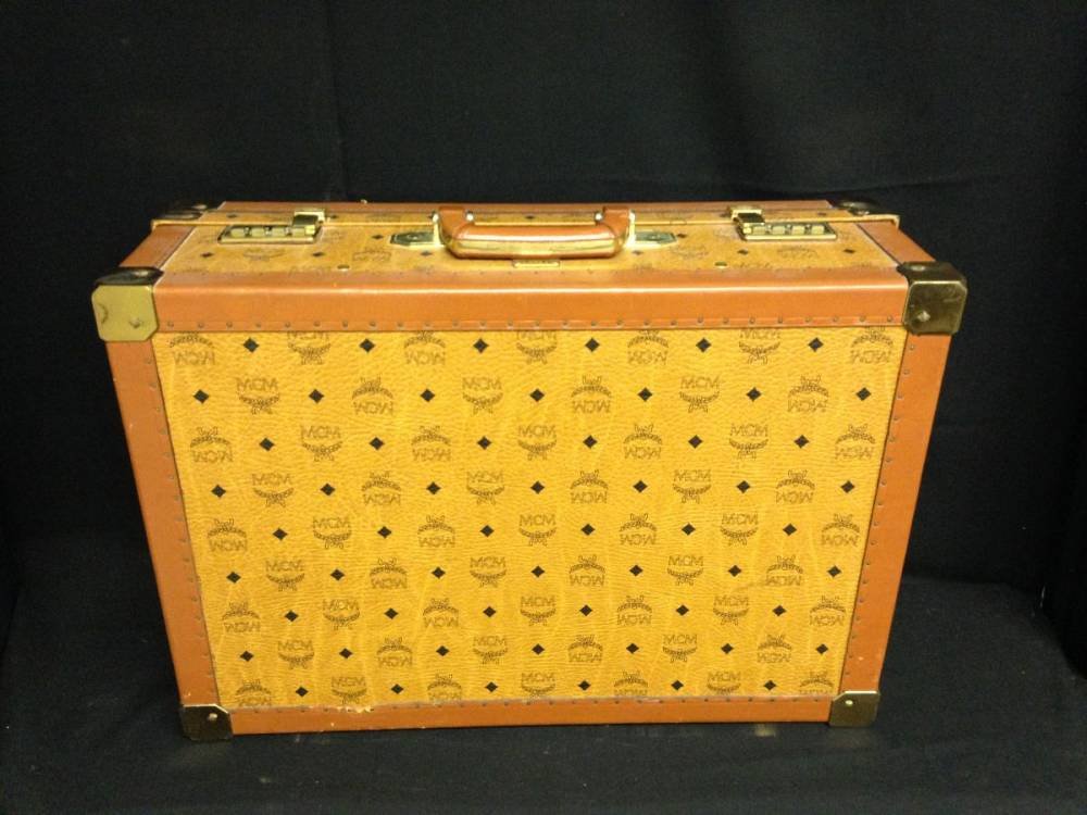Leather MCM Luggage 17755: Leather MCM Luggage 17755 Est Value $400-800