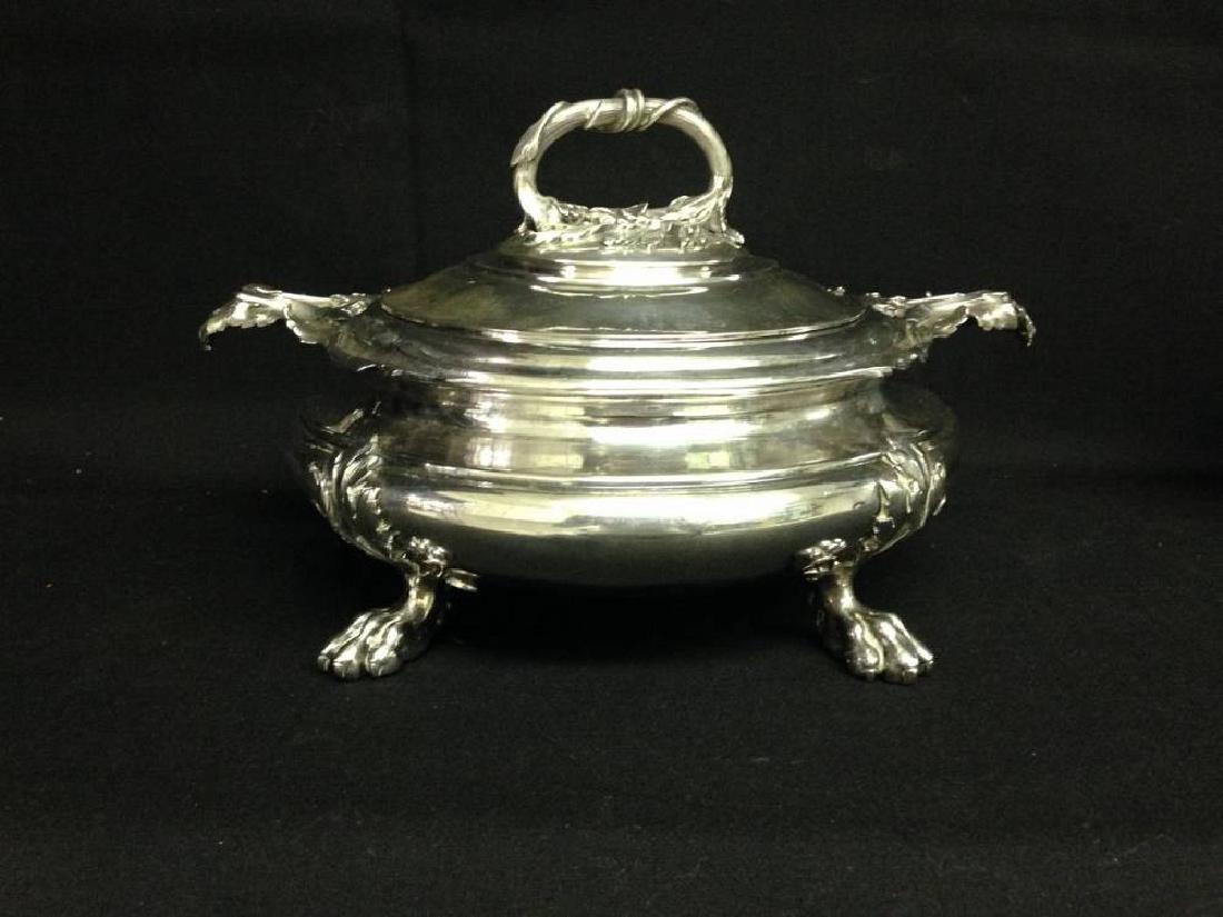Alphonse Debain Covered Silver Serving Dish French Some: Alphonse Debain Covered Silver Serving Dish French Some Dents Est Value $800-1200