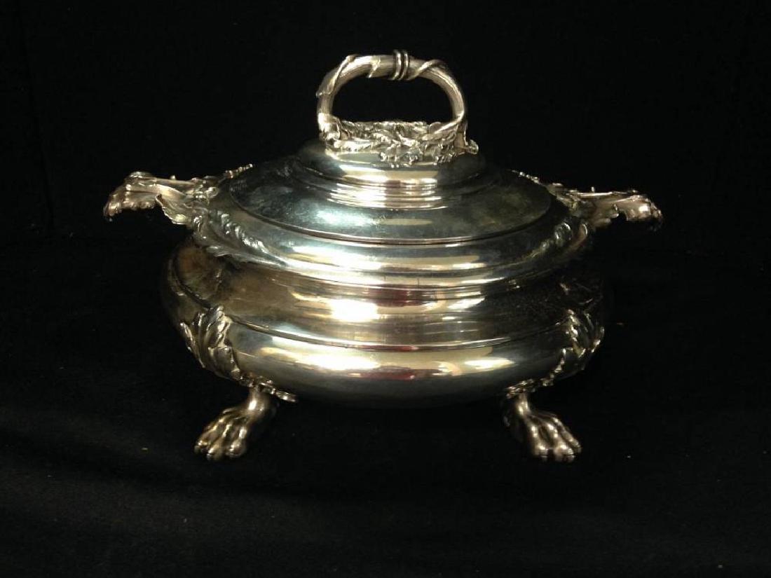 Alphonse Debain Covered Silver Serving Dish French Some: Alphonse Debain Covered Silver Serving Dish French Some Dents Est Value $800-1200
