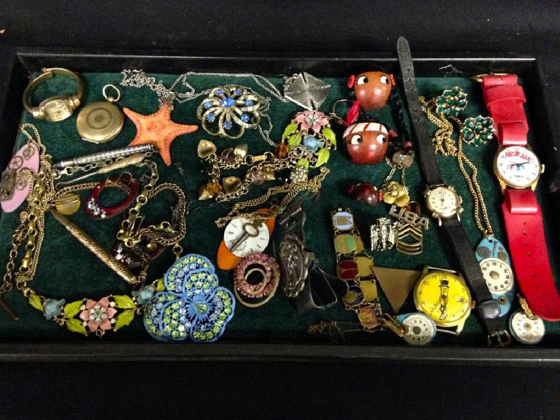 Lot Of Assorted Costume Jewelry Pins Watches Necklaces (1 of 4)