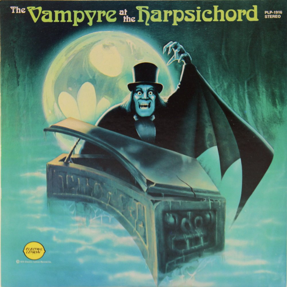 Set of 3 vintage Lon Chaney Inspired LPs: Set of 3 vintage Lon Chaney Inspired Electric Lemon LPs. Includes "Horrific Halloween Spooktacular" (1985) "The Phantom of the Organ" (173), and "Vampyre of the Harpsichord" (1974), a Halloween-lover'