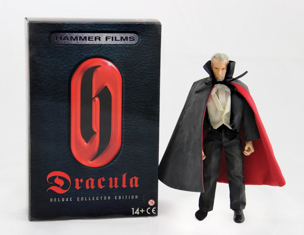Christopher Lee Dracula Collection: Christopher Lee Dracula Collection. Includes a boxed Hammer Films 12" Deluxe Collector Edition of Count Dracula and a custom-made 12" figure with Lee's uncanny likeness, along with a copy of Filmfax m