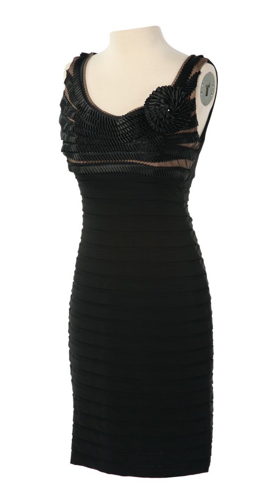 Capitol Citizen Sleeveless Black Dress: Capitol Citizen Sleeveless Black Dress from The Hunger Games. Black dress worn by actress Pam Badgley as a Capitol citizen in the audience at the "Avenue of the Tributes" parade. Starting at $100