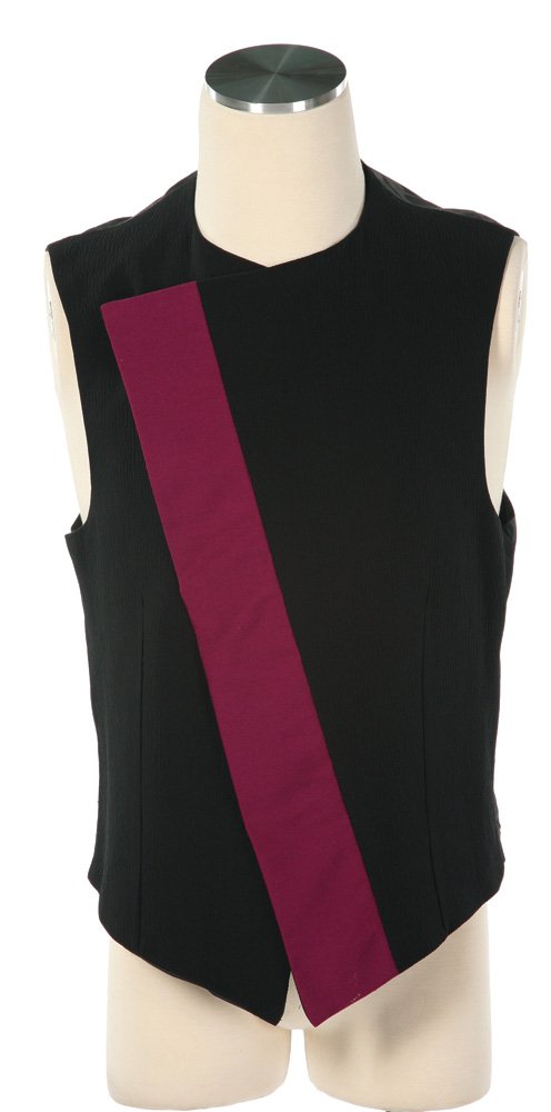 Captiol Mens' Vests: Captiol Men's Vests from The Hunger Games. Four men's black vests with various contrasting colored diagonal stripes. Starting at $100