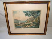 270: Antique Currier and Ives Colored Lithograph "West 