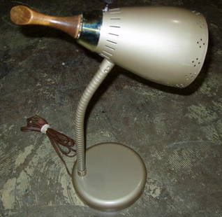 Antique Desk Lamp with Wall Bracket Mount: Goose Neck adjustable mount.