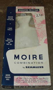 Vintage Medical Hot Water Bottle: Moire Combination by Seamless Rubber Co., New Haven, Conn., USA 2 qt. Capacity An ideal way to use heat for sore muscles, aches & pains of arthritis and rheumatism, and as a gentle aid for relief on