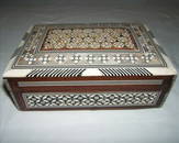 117: Marquetry Inlay Mother of Pearl Jewelry Box