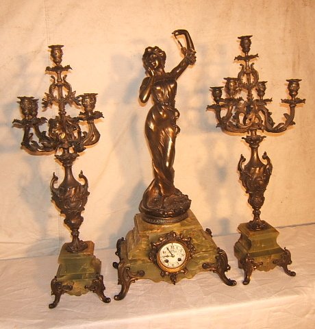 Antique French Clock Set